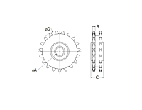 RunRight® Inch Double Sprocket Drawing
