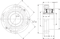 Tapered Adapter Piloted Flange Cartridge - Dimensional Drawing