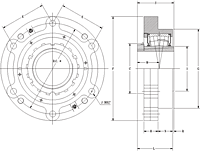 Tapered Adapter Piloted Flange Cartridge - Dimensional Drawing