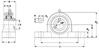Polymer Pillow Block (SUCPLP) Line Drawing