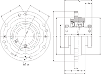 Double Concentric Piloted Flange Cartridge - Dimensional Drawing