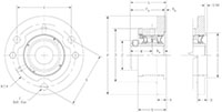 Single Concentric Round Flange Block 3Bolt 8A- Dimensional Drawing
