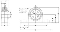 Stainless steel Pillow Block (SUCSP) Line Drawing