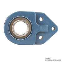 timken-flange-mounted-ball-bearing-unit-blue-poly-quiklean-3-bolt-BFBQK206-NLH-SUC206-insert-IP69K-F-seal-front