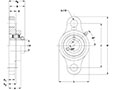 Stainless steel 2 Bolt Flange (SUCSFL) Line Drawing