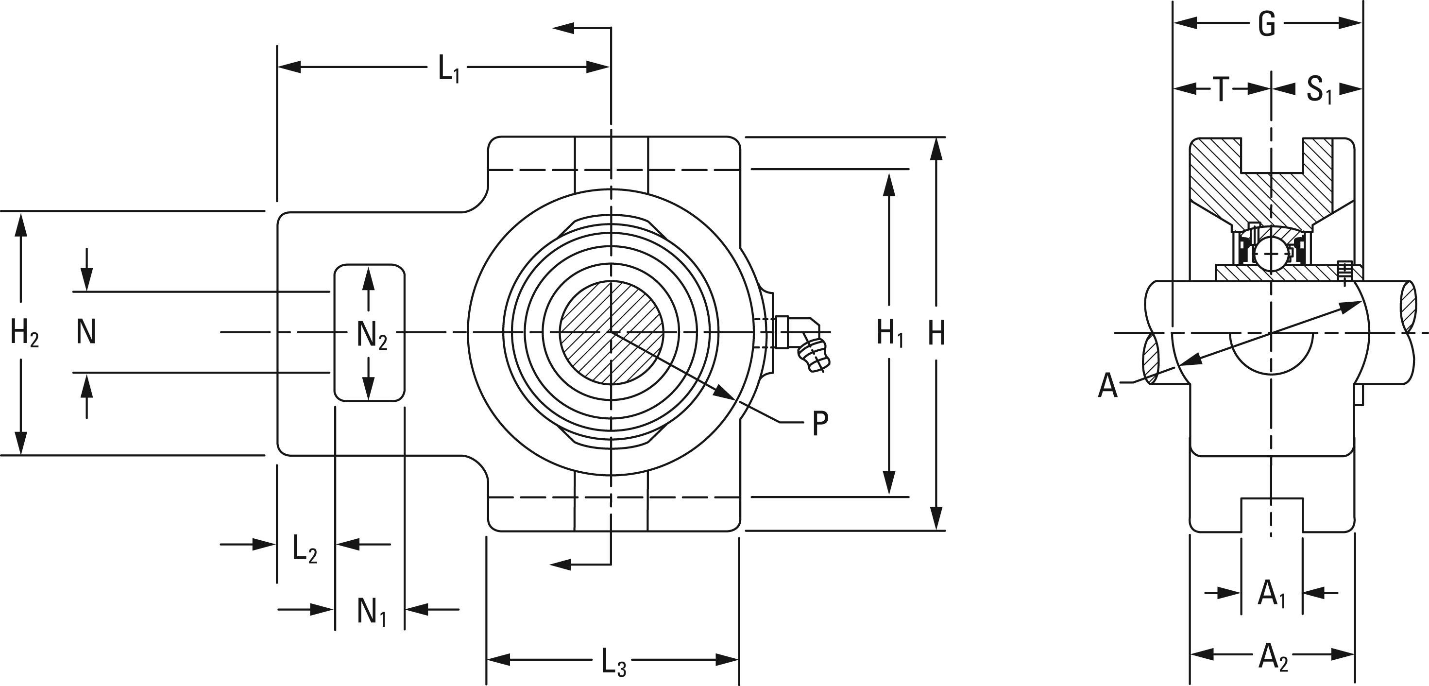 Part Number YTU2 1/4, Fafnir® Take-Up Mounted Bearings Setscrew Locking ...