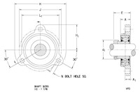 Fafnir Mounted Bearings 3-bolt flanged eccentric  VFD