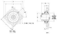 Fafnir Mounted Bearings 4-bolt flanged eccentric GRFD
