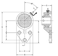 Mounted Bearings 3-bolt flange bracket setscrew YFB