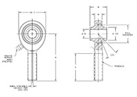 HXAM-E-10 & HXAB-E-10 High Misalignment Series Male Rod Ends