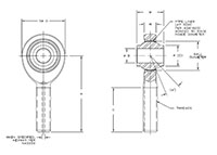 HXAM-ET-10 & HXAB-ET-10 High Misalignment Series Male Rod Ends