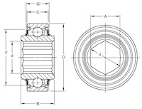 Hex Bore Bearings_Type1-2D_Line_Drawing