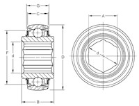 Hex Bore Bearings_Type4_2D_Line_Drawing