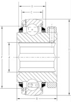 Hex-Bore-Bearings_Type_0_2D_Line_Drawing