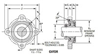 Mounted Bearings Eccentric Locking Collar GVFDR Dimensions