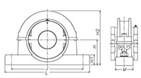 Mounted Bearings Standard 2-bolt Pillow block Line-Drawing