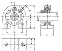 Mounted Bearings Tapped Eccentric Locking Colar Dimensions