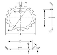 Inch Lockwasher TW-Dimensions