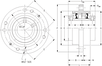 Double Concentric Piloted Flange Cartridge - Dimensional Drawing