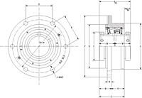 Double Concentric Piloted Flange Cartridge - Dimensional Drawing