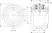 Double Concentric Cartridge Block - Dimensional Drawing