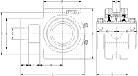 Double Concentric Take-Up Block - Dimensional Drawing