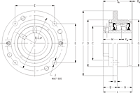 Single Concentric Piloted Flange Cartridge - Dimensional Drawing