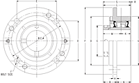 Eccentric Piloted Flange Cartridge - Dimensional Drawing