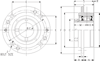 Eccentric Piloted Flange Cartridge - Dimensional Drawing