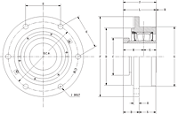 Eccentric Piloted Flange Cartridge - Dimensional Drawing