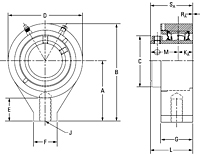 Timken-Mounted-Bearing-Single-Concentric-Hanger-Block-dimensional-drawing