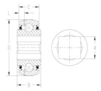 TRI-PLY SEAL SERIES RELUBRICATABLE TYPE_Square_Type1_2D_Line_Drawing
