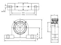 Tapered Adapter Two-Bolt Pillow Block - Dimensional Drawing