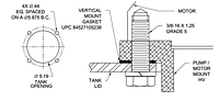 Vertical Mount Gasket, Frame Size 56C - 145TC, HV