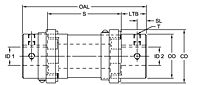 RRS Type Spacer Assembly - Metric, DimDraw Style 3