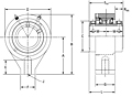 Timken-Mounted-Bearing-Double-Concentric-Hanger-Block-dimensional-drawing