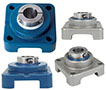 Family Picture - Blue Poly 4 Bolt Quiklean Housing Poly Round Insert with Locking Sleeve