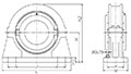 Mounted Bearings Standard 8-bolt wide-base Pillow block Line-Drawing