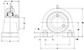 Mounted Bearings-U-Series-UCPA-Line-Drawing