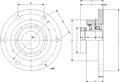 Eccentric Round Flange Block - Dimensional Drawing