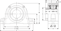 Eccentric Two-Bolt Pillow Block - Dimensional Drawing