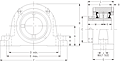 Eccentric Two-Bolt Pillow Block - Dimensional Drawing