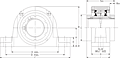 Double V-Lock Two-Bolt Pillow Block - Dimensional Drawing