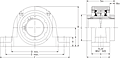 Double V-Lock Two-Bolt Pillow Block - Dimensional Drawing
