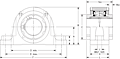 Double V-Lock Two-Bolt Pillow Block - Dimensional Drawing