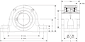 Double V-Lock Two-Bolt Pillow Block - Dimensional Drawing