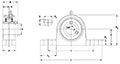 Stainless steel Pillow Block (SUCSP) Line Drawing