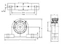 Tapered Adapter Two-Bolt Pillow Block - Dimensional Drawing