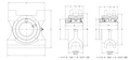 Type E Single Collar Take Up Top Angle_Dimensions