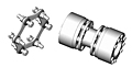 DI-6 Type Drop-In Center Industrial Coupling Jumbo Hub Bolt Kits - Metric